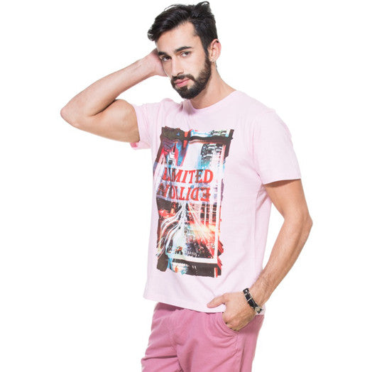 Light Pink Solid Polo T-shirt